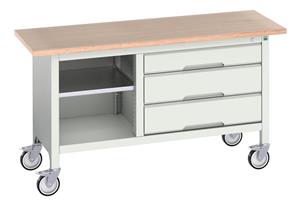 Verso Mobile Work Benches for assembly and production Verso 1500x600 Mobile Storage Bench M13
